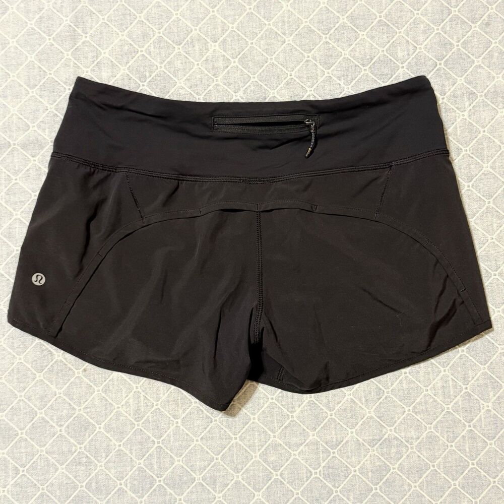 Women’s Lululemon Black Speed Up MR 4” Lined Shorts Size 6